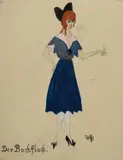 Der Backfisch by Dorte Clara Dodo Burgner, gouache on paper, sold Mar 2023