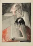 The Warmth of the Fire by Dorte Clara Dodo Burgner, watercolor, sold Mar 2023