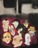 Faces by Dorte Clara Dodo Burgner, watercolor, sold Mar 2023