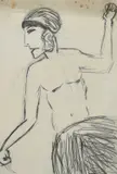 Portrait of a Dancer by Dorte Clara Dodo Burgner, pencil on paper, offered Mar 2023