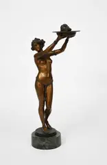 Salome with the Head of John the Baptist by Franz Xavier Bergman, bronze, sold Mar 2023