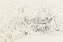 Study of trees at Maxstoke by David Cox Sen., Pencil, sold Mar 2023