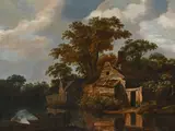 River landscape with a fisherman by a cottageSigned and by Cornelis Gerritsz Decker, Oil on panel, offered Mar 2023