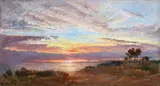Sunset over wetlandsSigned Albert Goodwin by Albert Goodwin, Oil on canvas, sold Mar 2023