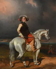 A cavalier on horseback by Abraham Cooper, Oil on canvas, offered Mar 2023