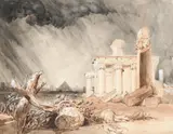 The First Born of Egypt Smitten by Clarkson Frederick Stanfield, Pencil, pen and brown ink, and brown and grey wash heightened with white, offered Mar 2023