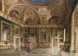 Sala dell'Iliade in the Pitti PalaceSigned indistinctly F Hein** by Franz Heinrich, Pencil and watercolour heightened with gum arabic, sold Mar 2023
