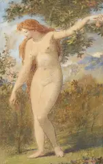 Eve by William Edward Frost, Pen and ink, and watercolour, sold Mar 2023