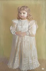 Portrait of a young girl by Frederick Samuel Beaumont, watercolor, offered Mar 2023