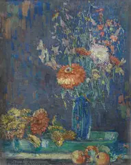 Spring flowers by Clara D Davidson, oil on canvas, sold Dec 2014