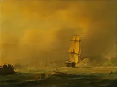 Under fire by Tim Thompson, oil on canvas, offered Dec 2014