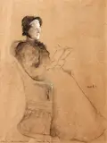 Portrait of Hannah Whitall Smith by William Rothenstein, pastel, sold Dec 2014