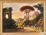 romanticized view by Thomas Chambers, oil on canvas, sold Sep 2024