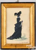 silhouette of a woman by Alfred Hervé, watercolor, sold Sep 2024