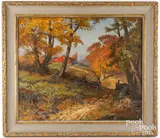 autumn landscape by Albert Sheldon Pennoyer, oil on canvas, sold Jul 2024