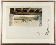 study for Craig's Meadow by John McCoy, watercolor, sold Jul 2024