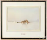 Starve-A-Goat Island Narragansett Bay by Samuel Chaffee, watercolor, sold Jul 2024
