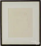 profile portrait of Willy Eisenhart by Neil Jenney, graphite, sold Jul 2024