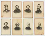 CONFEDERATE PORTRAITS, LOT OF EIGHT by Civil War Elias Dexter, engraving on CDV-size card stock, sold Aug 2025