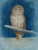 Night Owl by Allen Blagden, watercolor on paper, sold Sep 2020