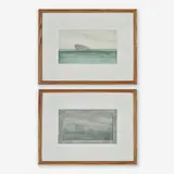 Group, two (2) Little Boats by John Mendelsohn, oil on canvas paper, sold Sep 2020
