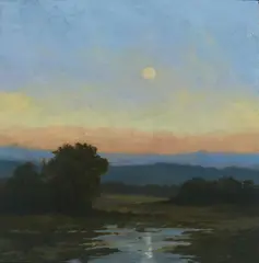 Harvest Moon by Denny Holland, oil on panel, sold Sep 2020