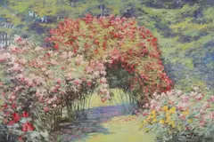 Garden by Charles Zhan, oil on canvas (unstretched), sold Sep 2020