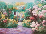 House With Garden by Charles Zhan, oil on canvas (unstretched), sold Sep 2020