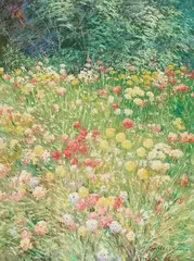 Wild Garden by Charles Zhan, oil on canvas (unstretched), sold Sep 2020