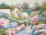 Blossomed Path to the House by Ming Feng, oil on canvas (unstretched), sold Sep 2020