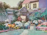 House and Garden by Ming Feng, oil on canvas (unstretched), sold Sep 2020