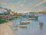 Morning Summer Sail by Ming Feng, oil on canvas (unstretched), sold Sep 2020