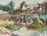 Archway in the Garden by Ming Feng, oil on canvas (unstretched), sold Sep 2020