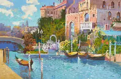 Venice by Ming Feng, oil on canvas (unstretched), sold Sep 2020