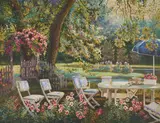 Backyard Lake by Peter Ho, oil on canvas (unstretched), sold Sep 2020