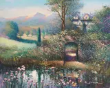 Informal Paths by Paul Mathenia, oil on canvas (unstretched), sold Sep 2020