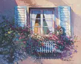 The Window Garden by Paul Mathenia, oil on canvas (unstretched), sold Sep 2020