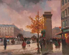 Pt. St. Denis by Henri Schaeffer, oil on canvas (unstretched), sold Sep 2020