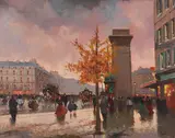Pt. St. Denis by Henri Schaeffer, oil on canvas (unstretched), sold Sep 2020