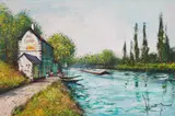 Au Soleil by Guy Dessapt, oil on canvas (unstretched), sold Sep 2020