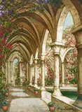 Cloister Arches by Pierre Latour, oil on canvas (unstretched), sold Sep 2020