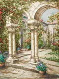 Cloister Arches by Pierre Latour, oil on canvas (unstretched), sold Sep 2020