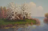 Blossom Tree by J.L. van der Meide, oil on canvas (unstretched), sold Sep 2020