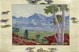 Central Australian Landscape by Richard Moketarinja, c.1940, watercolour on paper, sold May 2024