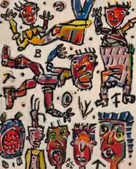 Bouncing by David Larwill, 2004, oil on canvas, sold Jul 2024