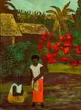 Fijian Garden by Ray Crooke, oil on canvas, sold Jul 2024