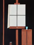 Easel Painting by Dale Hickey, synthetic polymer paint on composition board, sold Sep 2024
