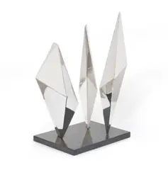 Conversation by Bert Flugelman, c.2000, stainless steel and black granite, offered Sep 2024