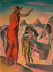 Resurrection by Justin O’brien, c.1956, oil on canvas, sold Sep 2024