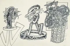 Untitled [Cactoid Composition] by Howard Arkley, 1986, fibre tipped pen on paper, offered May 2025